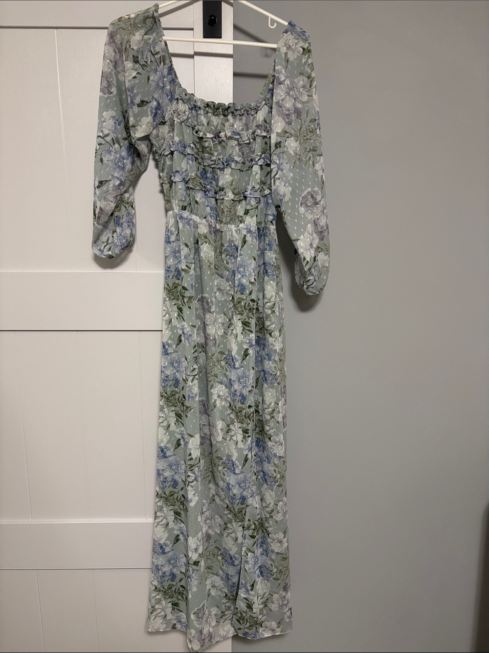 Baltic Born Floral Maxi Dress in Sage Blue